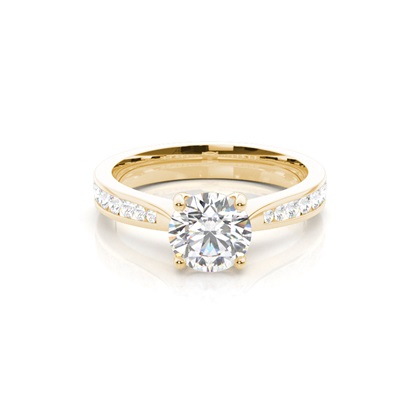 Yellow Gold Side Stone Diamond Rings