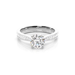Diamant Verlobungsring in einer Krappenfassung mit Schulter Diamanten