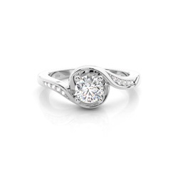 4 Prong Setting Side Stone Engagement Ring