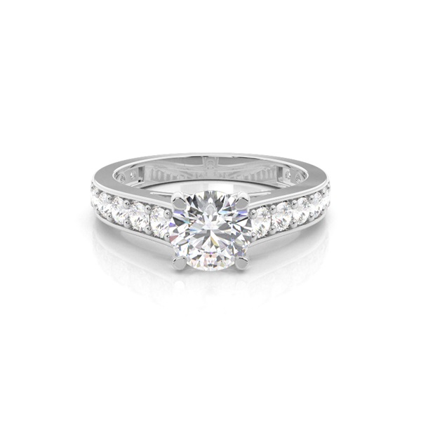 4 Prong Setting Side Stone Engagement Ring