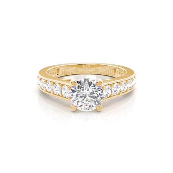 4 Prong Setting Side Stone Engagement Ring