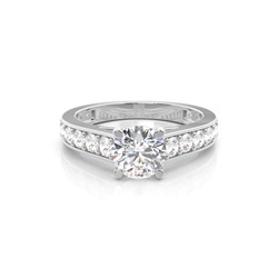 4 Prong Setting Side Stone Engagement Ring