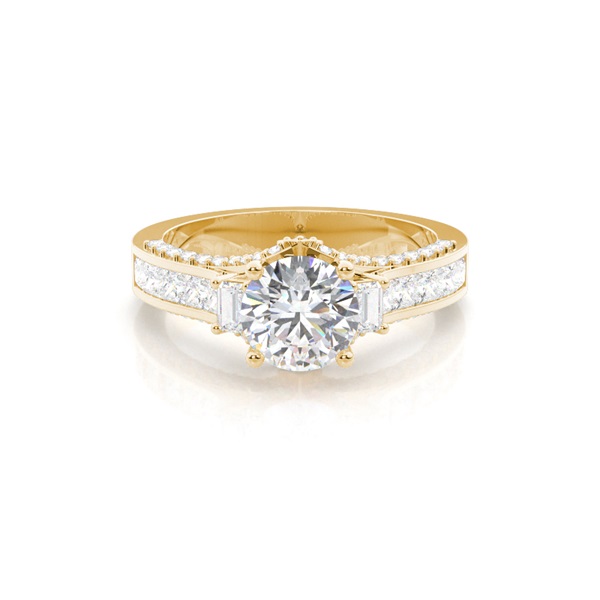 4 Prong Setting Side Stone Engagement Ring