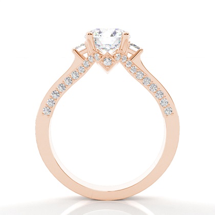 Rose Gold Side Stone Diamond Rings
