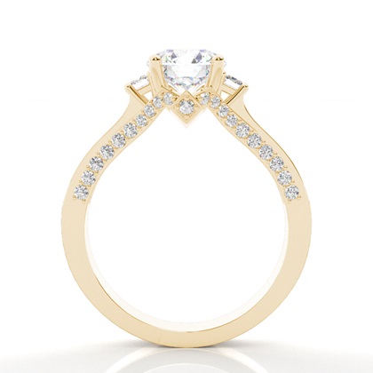 Yellow Gold Side Stone Diamond Rings