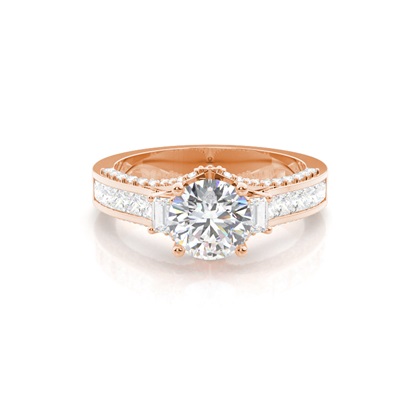 Rose Gold Side Stone Diamond Rings