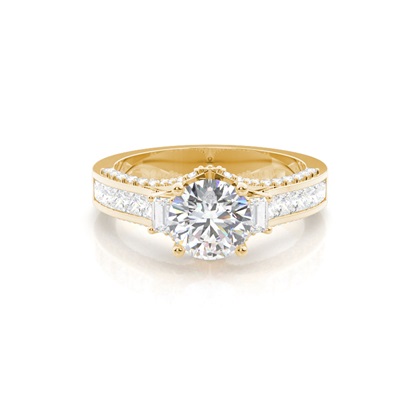 Yellow Gold Side Stone Diamond Rings