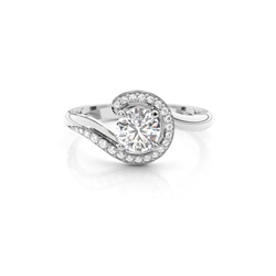 4 Prong Setting Side Stone Engagement Ring