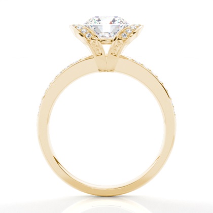 Yellow Gold Side Stone Diamond Engagement Rings