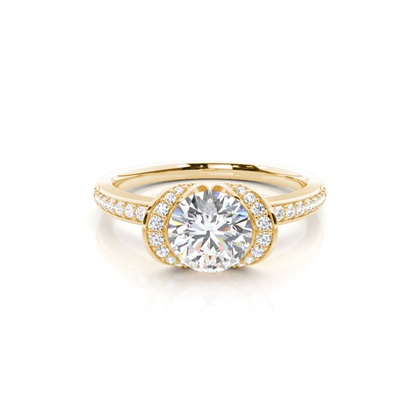 Yellow Gold Side Stone Diamond Engagement Rings