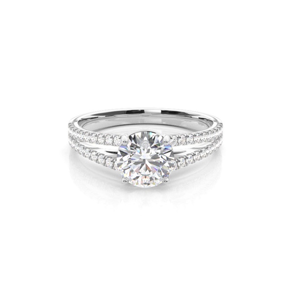 4 Prong Setting Side Stone Engagement Ring