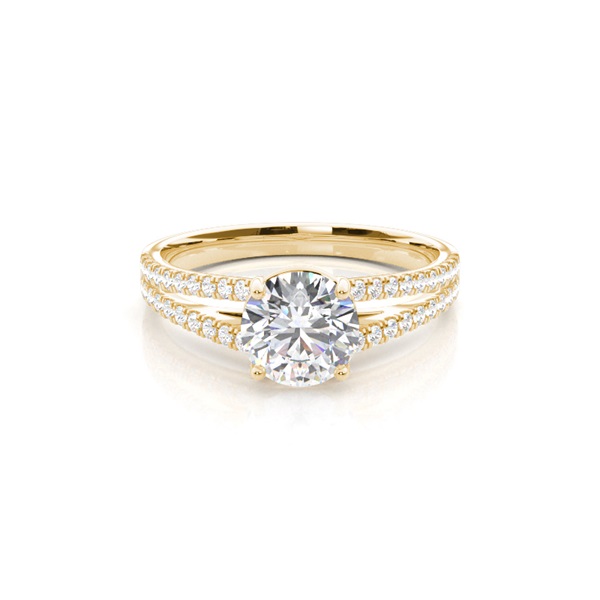 4 Prong Setting Side Stone Engagement Ring