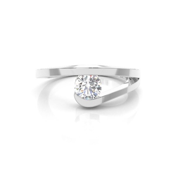 Channel Setting Round Diamond Plain Engagement Ring