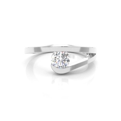 Channel Setting Round Diamond Plain Engagement Ring