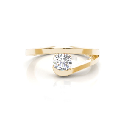 Yellow Gold Solitaire Diamond Rings 