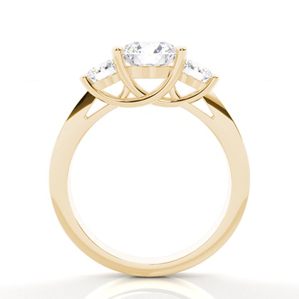 Yellow Gold Three Stone Diamond Rings