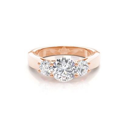 Rose Gold 3 Stone Diamond Rings