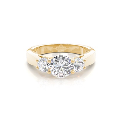 Yellow Gold Three Stone Diamond Rings