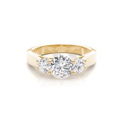 4 Prong Setting Plain Three stone Ring