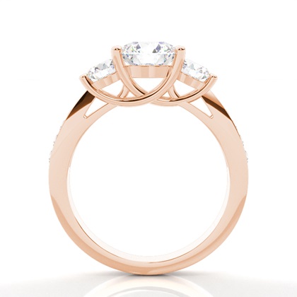 2.00 Carat Rotgold Trilogie Verlobungsringe