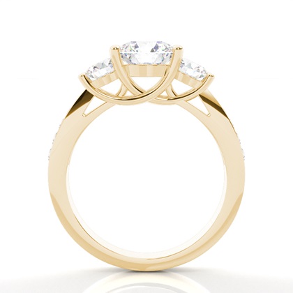 2.00 Carat Gelbgold Trilogie Verlobungsringe