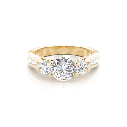 Yellow Gold Three Stone Diamond Rings