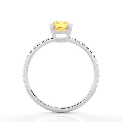 Yellow Diamond Side Stone Engagement Ring