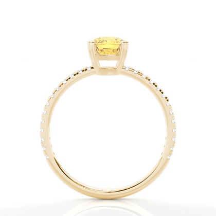 Yellow Diamond Side Stone Engagement Ring