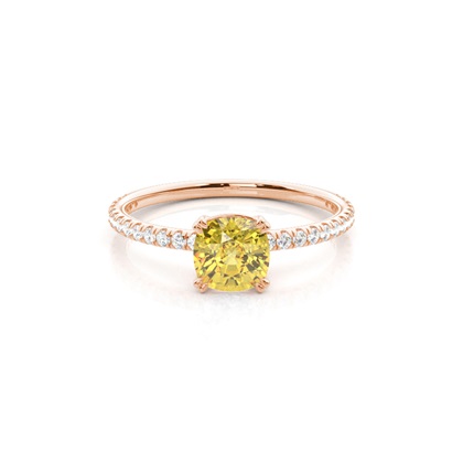 Yellow Diamond Side Stone Engagement Ring