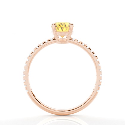 Verlobungsring mit gelbem Diamant und seitlichem Stein