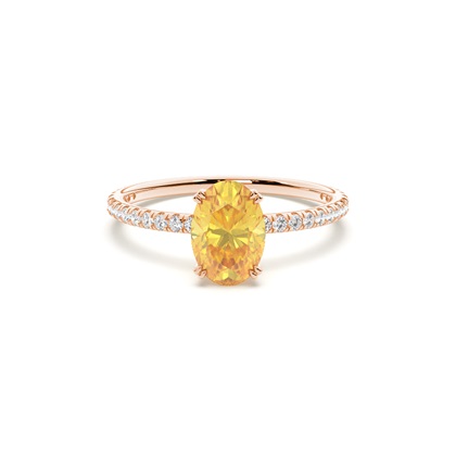 Yellow Diamond Side Stone Engagement Ring