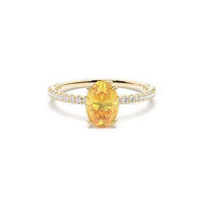 Yellow Diamond Side Stone Engagement Ring