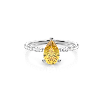 Yellow Diamond Side Stone Engagement Ring