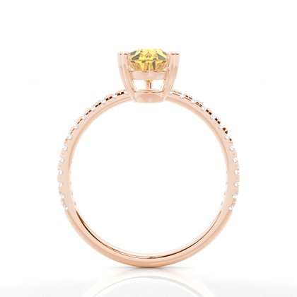 Verlobungsring mit gelbem Diamant und seitlichem Stein