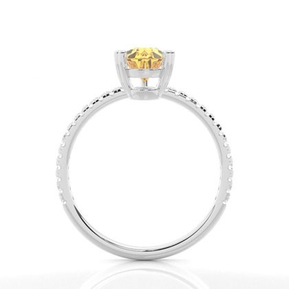 Verlobungsring mit gelbem Diamant und seitlichem Stein