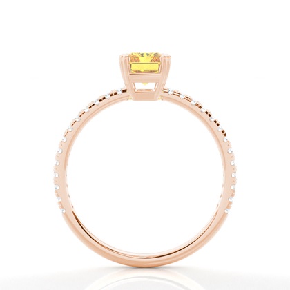 Verlobungsring mit gelbem Diamant und seitlichem Stein