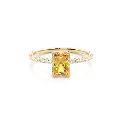 Yellow Diamond Side Stone Engagement Ring