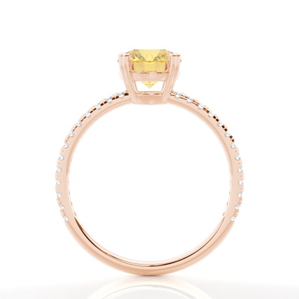 Yellow Diamond Side Stone Engagement Ring