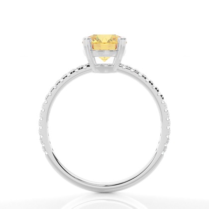 Yellow Diamond Side Stone Engagement Ring