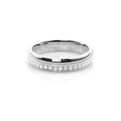 4.10mm Studded Comfort Fit Diamond Wedding Band