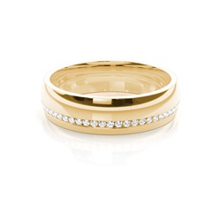 Studded Comfort Fit Diamond Wedding Band