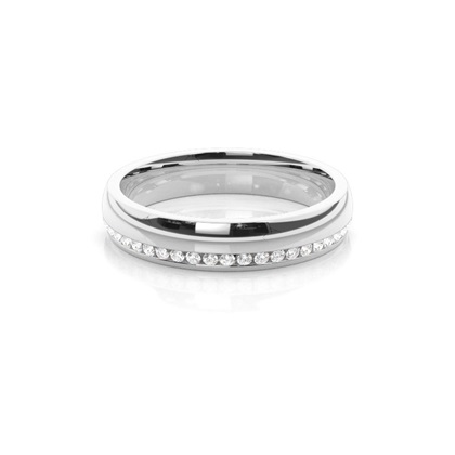 4.10mm Studded Comfort Fit Diamond Wedding Band