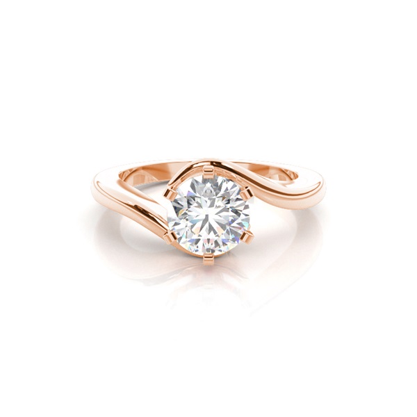 6 Prong Setting Round Diamond Engagement Ring