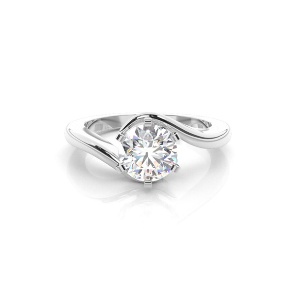 6 Prong Setting Round Diamond Engagement Ring