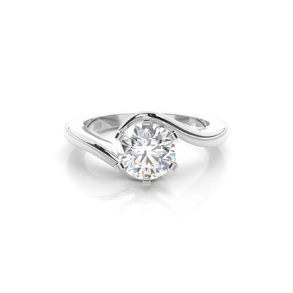 6 Prong Setting Round Diamond Engagement Ring