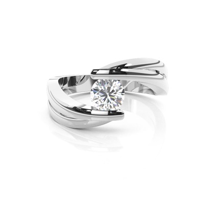 Channel Setting Round Diamond Engagement Ring