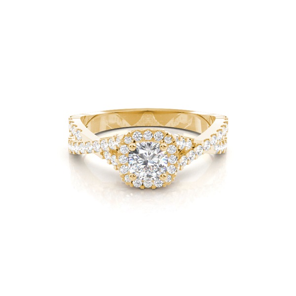 White Gold Halo Diamond Engagement Ring