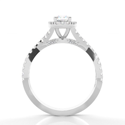 White Gold Halo Diamond Engagement Ring