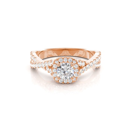 Rose Gold Twisted Diamond Engagement Rings