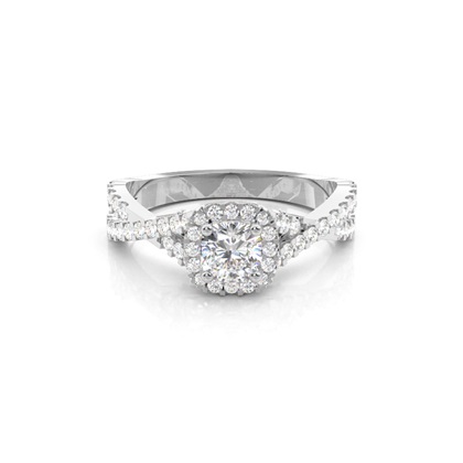 White Gold Halo Diamond Engagement Ring